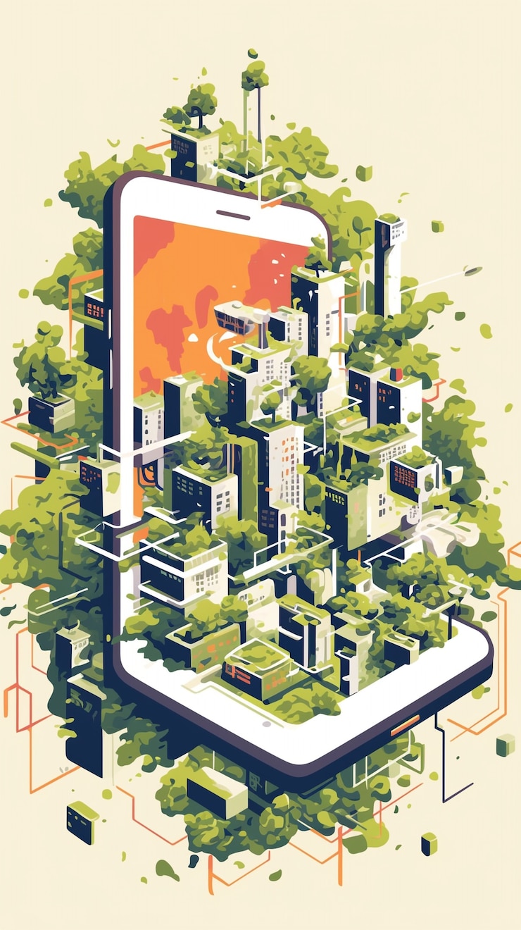 Foto gratuito ubicación de la aplicación móvil arte digital