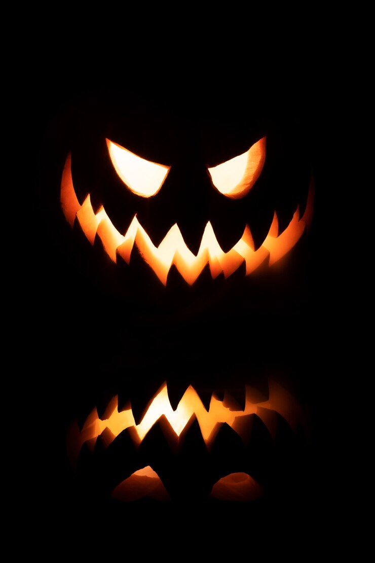 Photo Gratis ukiran labu halloween menyeramkan