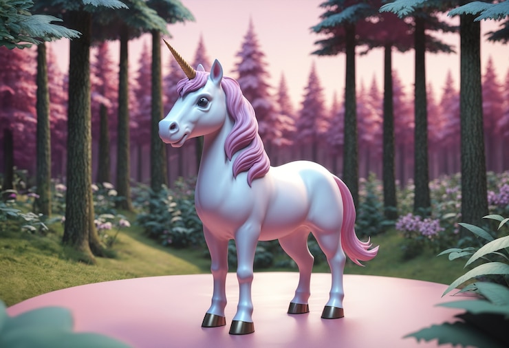 Foto gratuito unicornio lindo en 3d