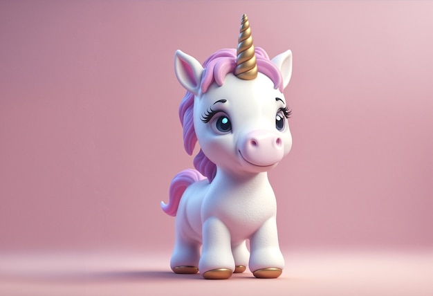 Foto gratuita unicornio lindo en 3d