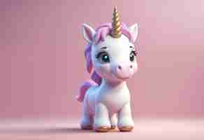 Foto gratuita unicornio lindo en 3d