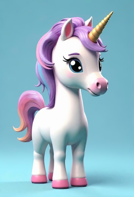 Foto gratuita unicornio lindo en 3d