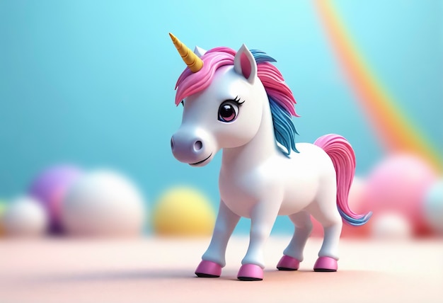 Unicornio lindo en 3D