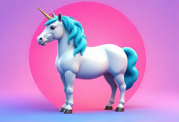 Foto gratuita unicornio lindo en 3d