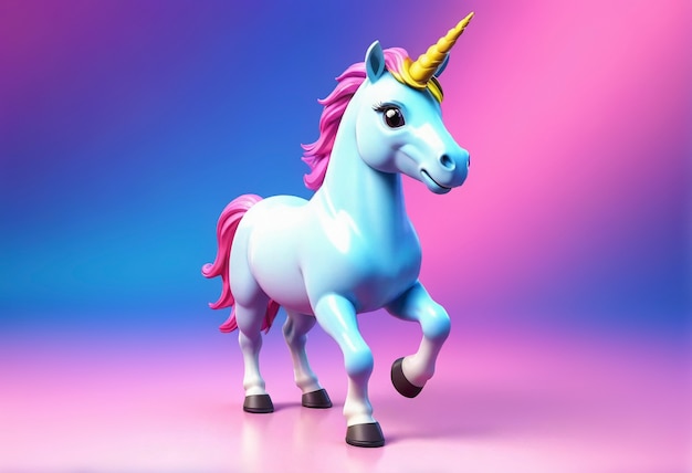 Foto gratuita unicornio lindo en 3d