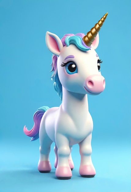 Foto gratuita unicornio lindo en 3d