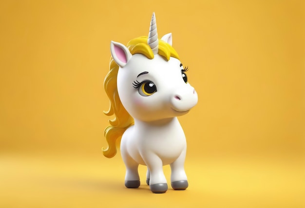 Foto gratuita unicornio lindo en 3d