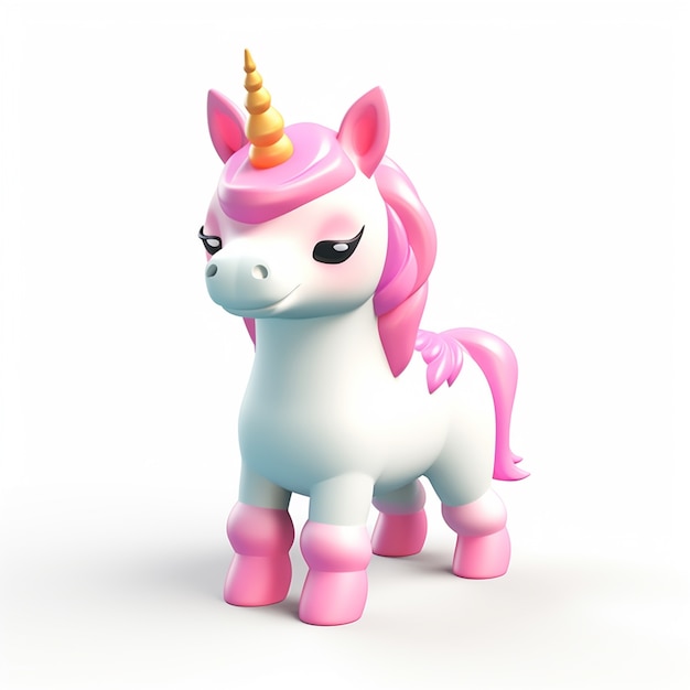 Unicornio mítico 3d para niños estilo figura