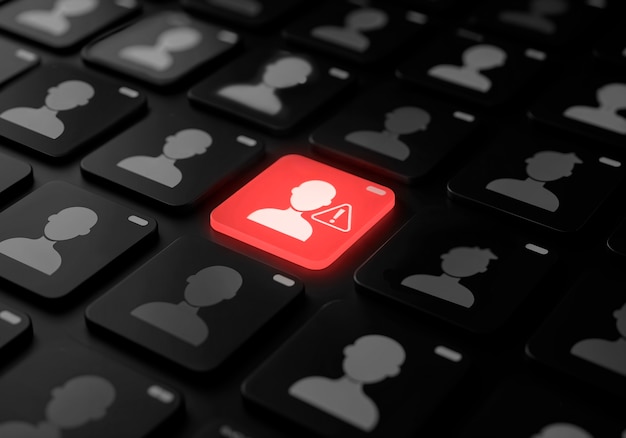 User alert: warning icon on a digital interface