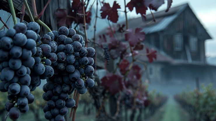 Foto gratuito uvas rojas en el viñedo