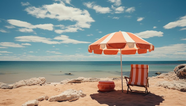 Vacaciones de verano relajación en la costa azul destino de viaje tropical generado por inteligencia artificial