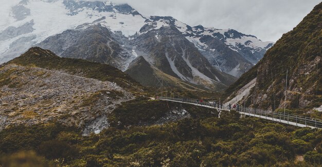 Valley Track con vistas al monte Cook en Nueva Zelanda