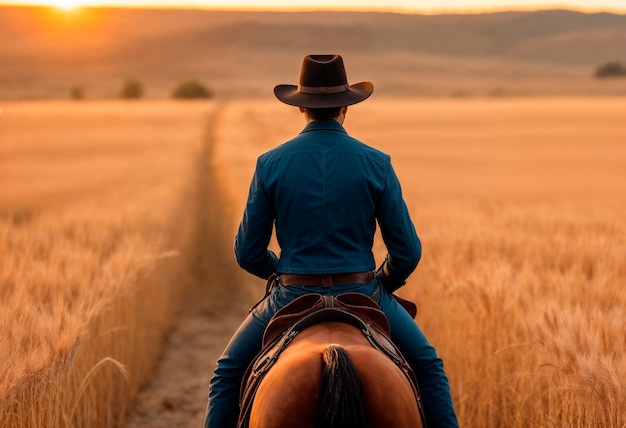 Foto gratuita un vaquero en un entorno fotorrealista