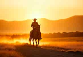 Foto gratuita un vaquero en un entorno fotorrealista