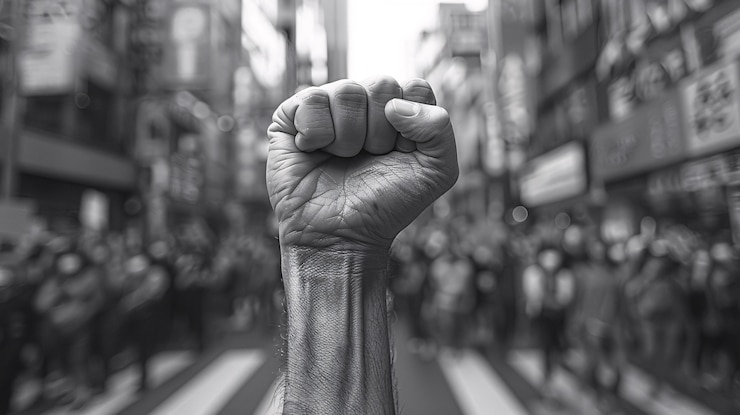 Foto gratuito varias personas que participan en las protestas