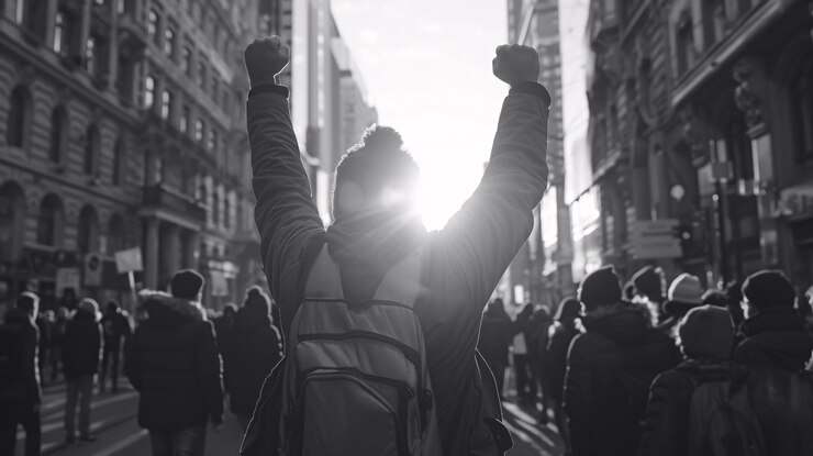 Foto gratuito varias personas que participan en las protestas