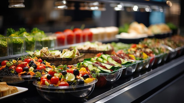 Foto gratuita una variedad de comidas preparadas en el supermercado