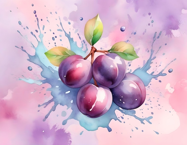 Foto gratuito una variedad de frutas en acuarela