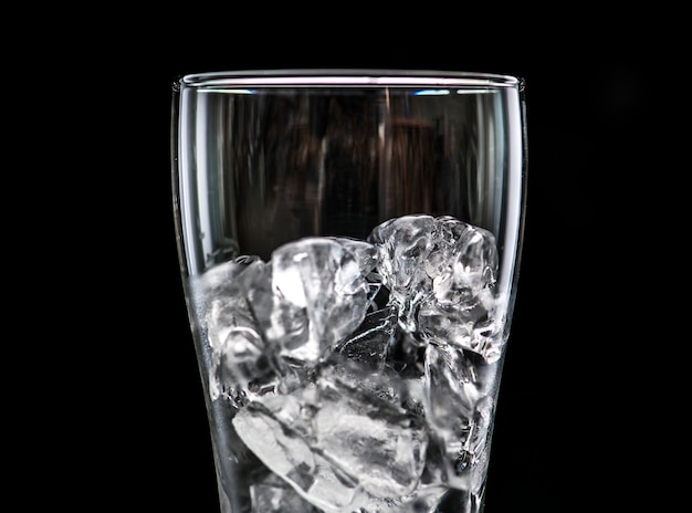 Vaso con macro de hielo