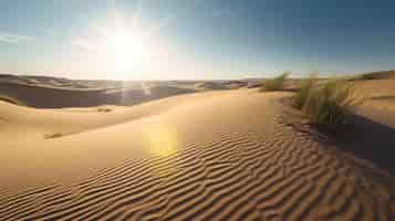 Foto gratuita vastas dunas de arena que se extienden hasta el horizonte bajo el sol abrasador