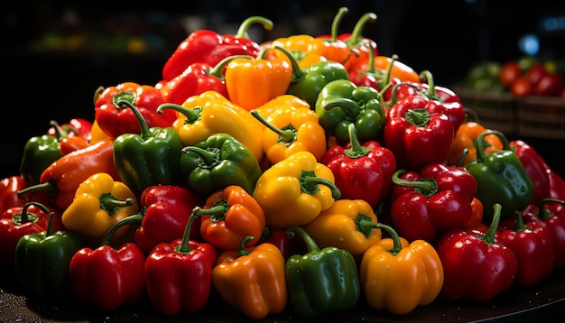 Foto gratuita vegetales frescos y vibrantes un colorido banquete saludable para la bondad de la naturaleza generado por la inteligencia artificial