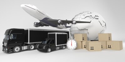 Foto gratis vehículo de entrega de carga