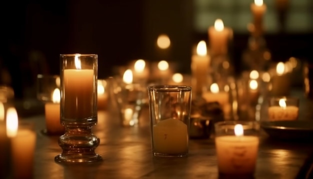 Una vela que brilla intensamente enciende una llama que simboliza la espiritualidad y la religión generadas por la IA