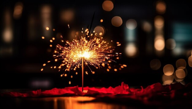 Una vela resplandeciente enciende una celebración de amor y alegría generada por IA