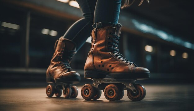 Velocidad y elegancia divertidas del patinaje sobre ruedas generadas por IA