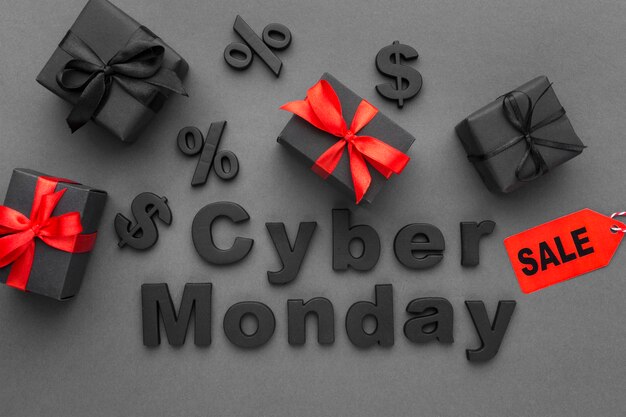 Venta de Cyber Monday con cajas de regalo