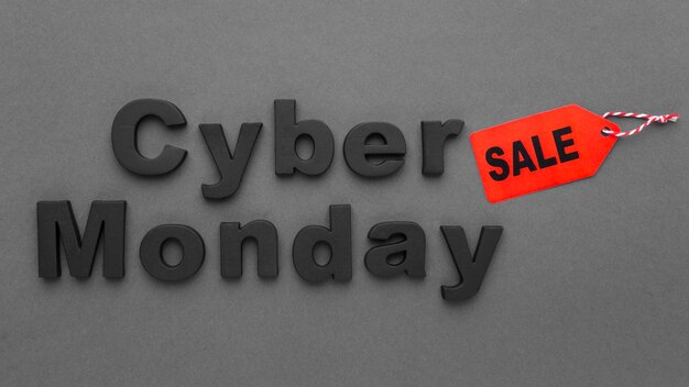Venta de Cyber Monday y etiqueta de precio.