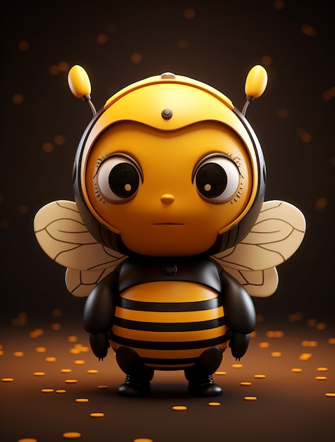 Ver personaje de dibujos animados de insectos abeja 3d