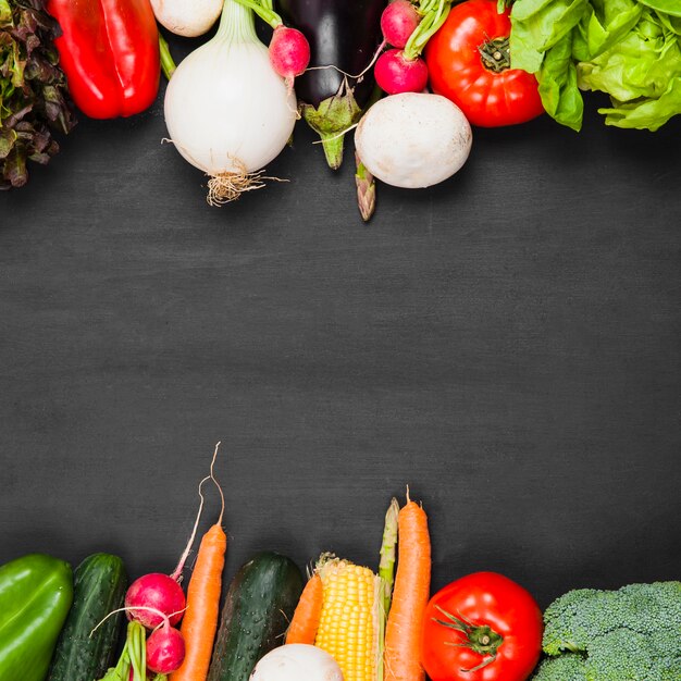 Verduras y espacio en medio