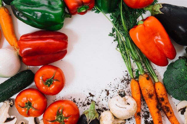 Verduras con espacio en medio