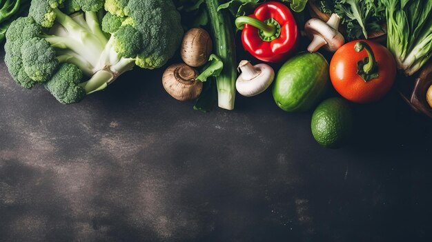 Verduras orgánicas crudas con ingredientes frescos Imagen generada por IA