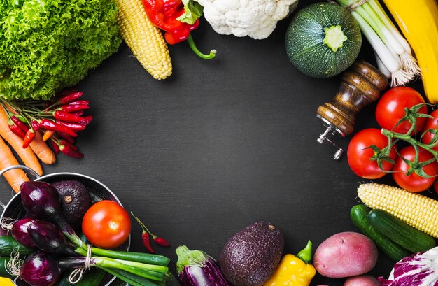 Verduras y utensilios de cocina