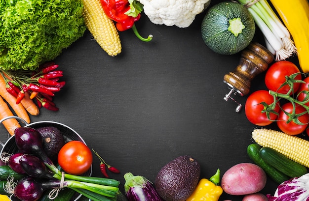 Verduras y utensilios de cocina