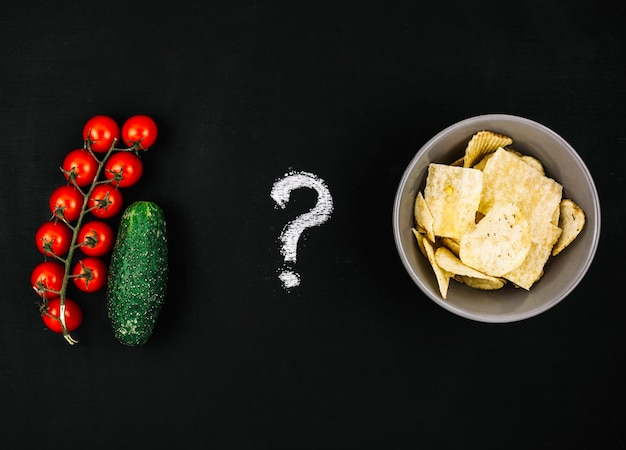 Verduras vs snacks de patata