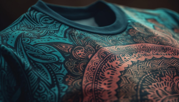 Foto gratuito vestido de seda con bordados ornamentales belleza multicolor generada por ia