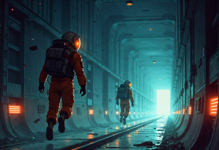 Foto gratuito viajes espaciales retro futuristas