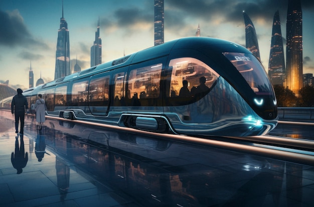 Viajes urbanos futuristas de alta tecnología para la gente