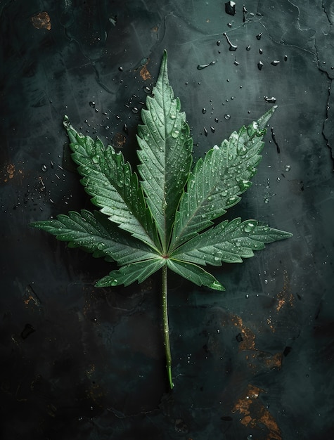 Foto gratuita vibrant marijuana plant leaves with vibrant green colors