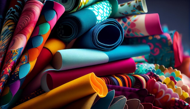 Vibrante colección de estampados textiles de moda en pantalla IA generativa