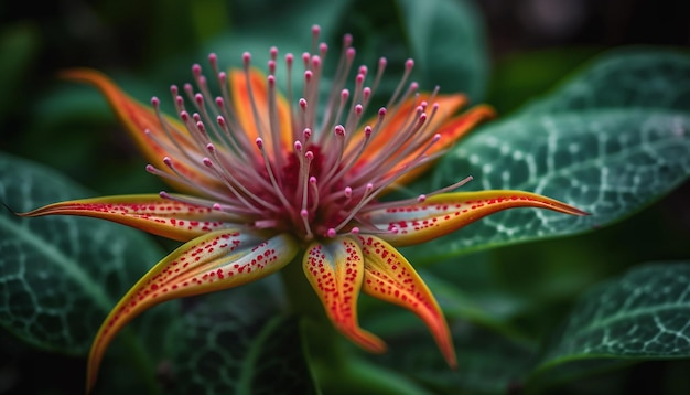 Foto gratuita la vibrante flor de hibisco muestra la belleza natural al aire libre generada por ia