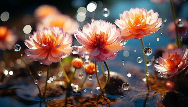 Foto gratuita un vibrante ramo de coloridas margaritas gerbera refleja la belleza del amor generada por la inteligencia artificial