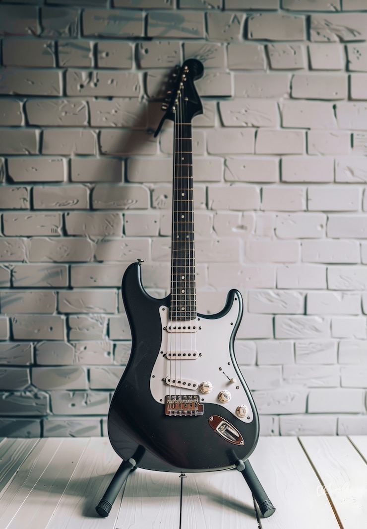 Foto gratuito vida muerta de la guitarra eléctrica