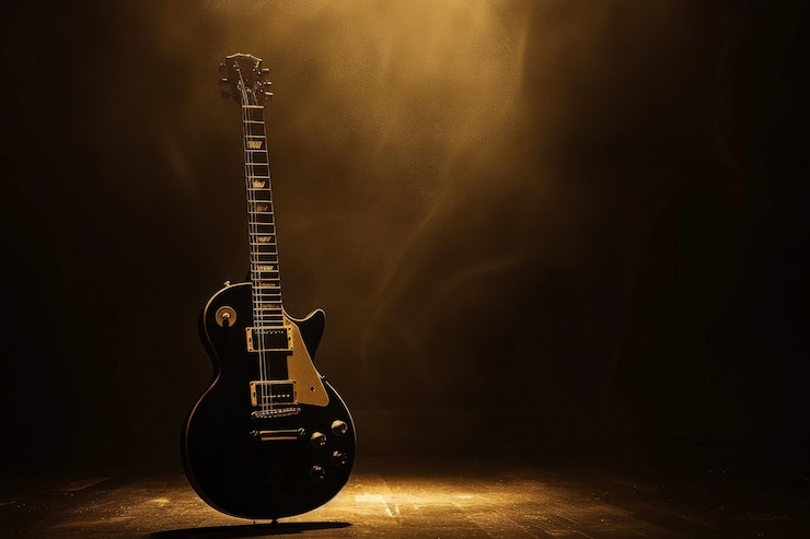 Foto gratuito vida muerta de la guitarra eléctrica