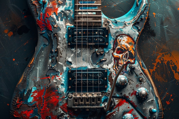 Foto gratuita vida muerta de la guitarra eléctrica