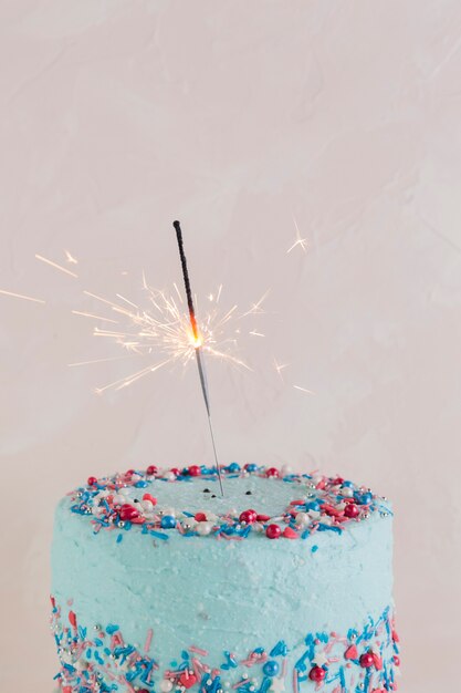 Vida muerta de un sabroso pastel de cumpleaños