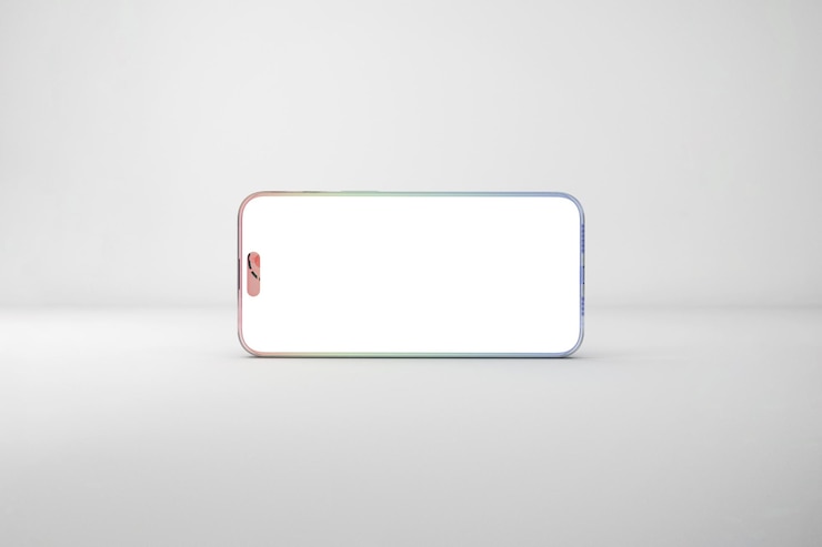 Foto gratuito vidrio con gradiente horizontal para el teléfono 16 pro max